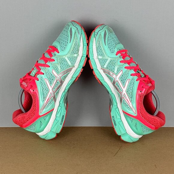 Asics Gel Kayano 21 Athletic Running Shoes Womens 8.5 Green Coral Low Top - Picture 6 of 10